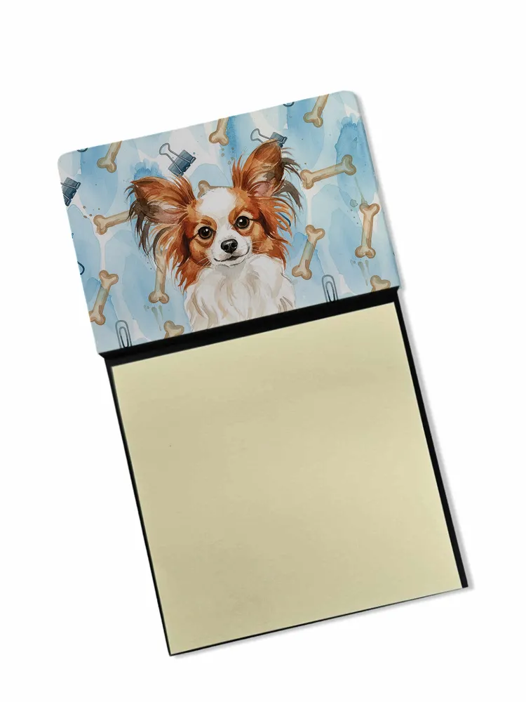 White with Red Papillon Coworker Watercolor Sticky Note Holder Refillable Dispenser Desk Accessory 3x3 Pad Gift photo 2