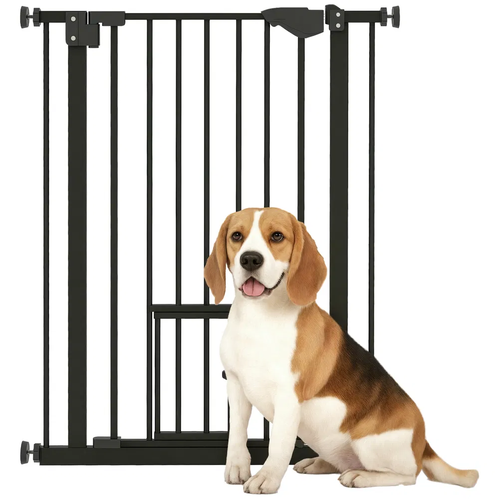 36" Easy Open Indoor Dog Gates for Doorways, House, Stair - Black photo 7
