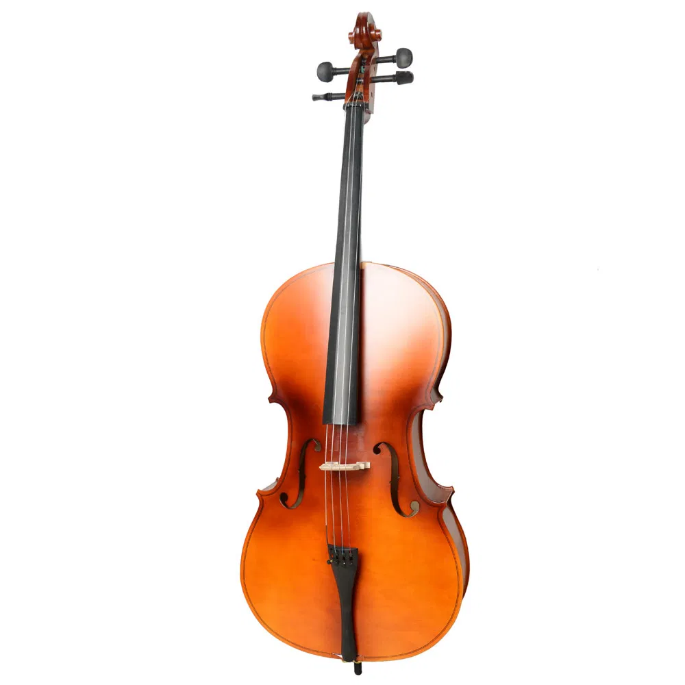 4/4 Acoustic Cello Case Bow Rosin Wood Color photo 4