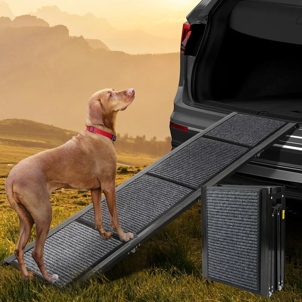 71" Long & 19" Wide Folding Dog Ramp for Car, SUV & Truck – Portable Pet Ramp with Non-Slip Surface, Extra Wide Steps photo 8