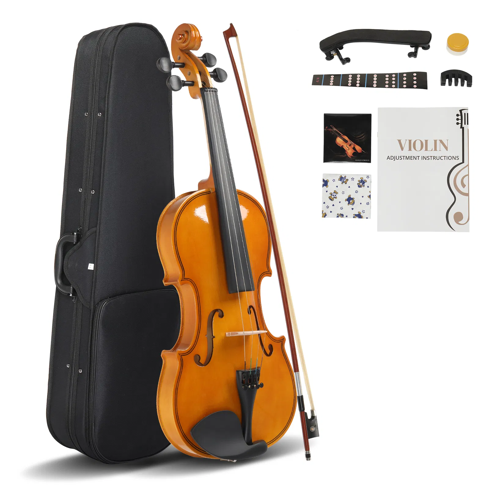 [Do Not Sell on AmazonFull Size 4/4 Violin Set for Adults Beginners Students with Hard Case,Violin Bow,Shoulder Rest,Rosin,Extra Strings and Sordine photo 1