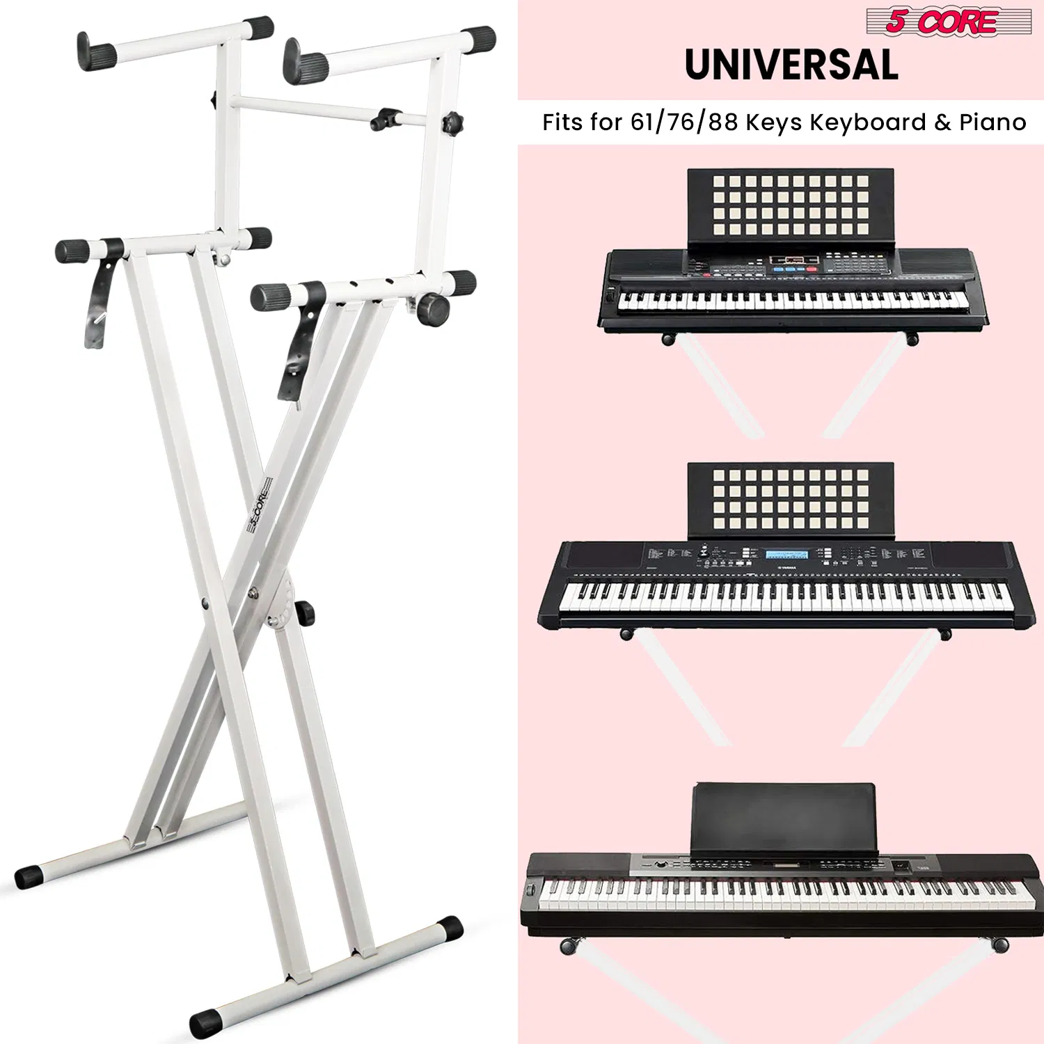 5 Core 2 Tier Keyboard Stand Double X Style Adjustable Electric Piano Riser Holder photo 7