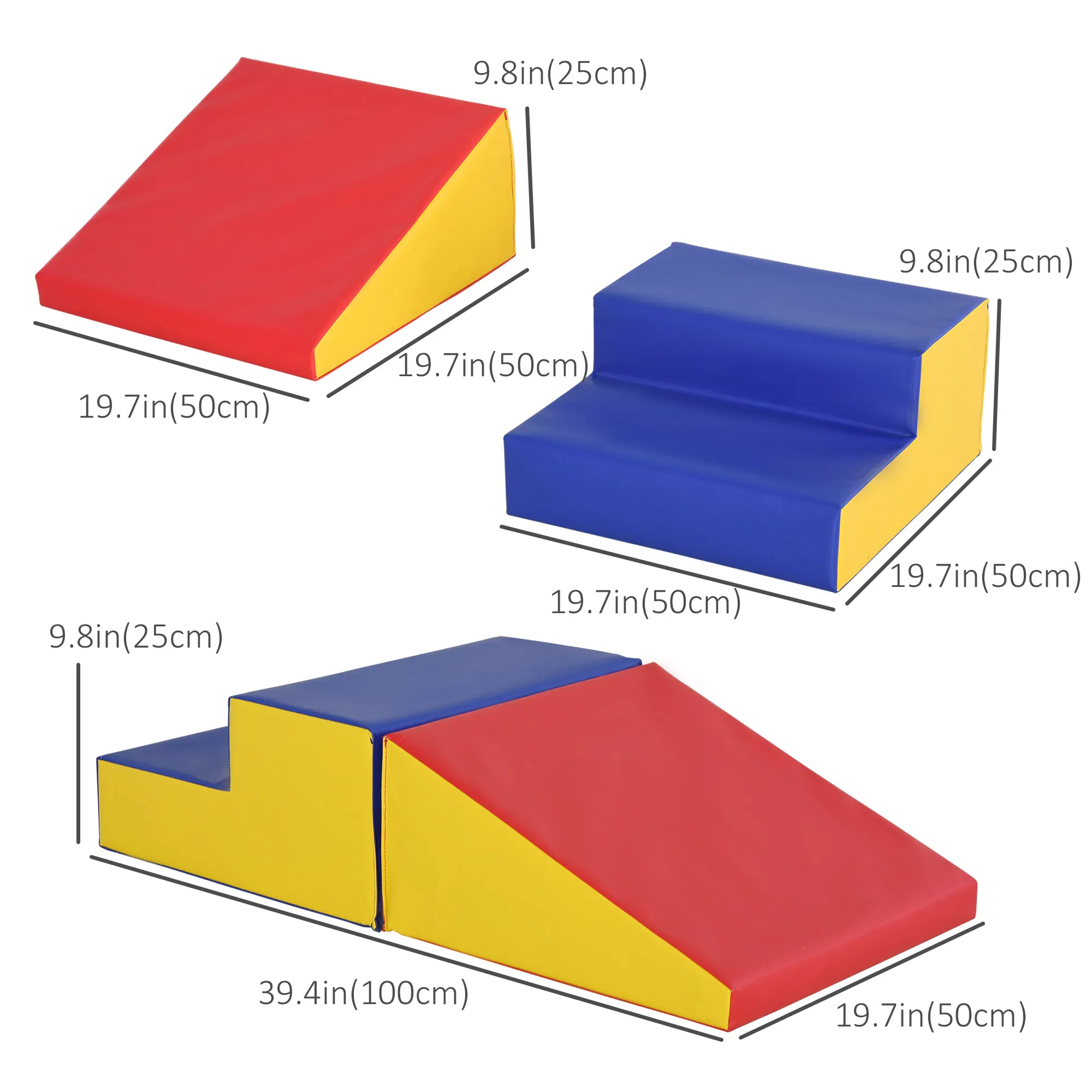 2-Piece Climb and Crawl Activity Soft Play Set, Secure Foam Blocks Playset for Toddler Preschooler Babies Indoor, Activity Structure Play Equipment, Multi-colour photo 6