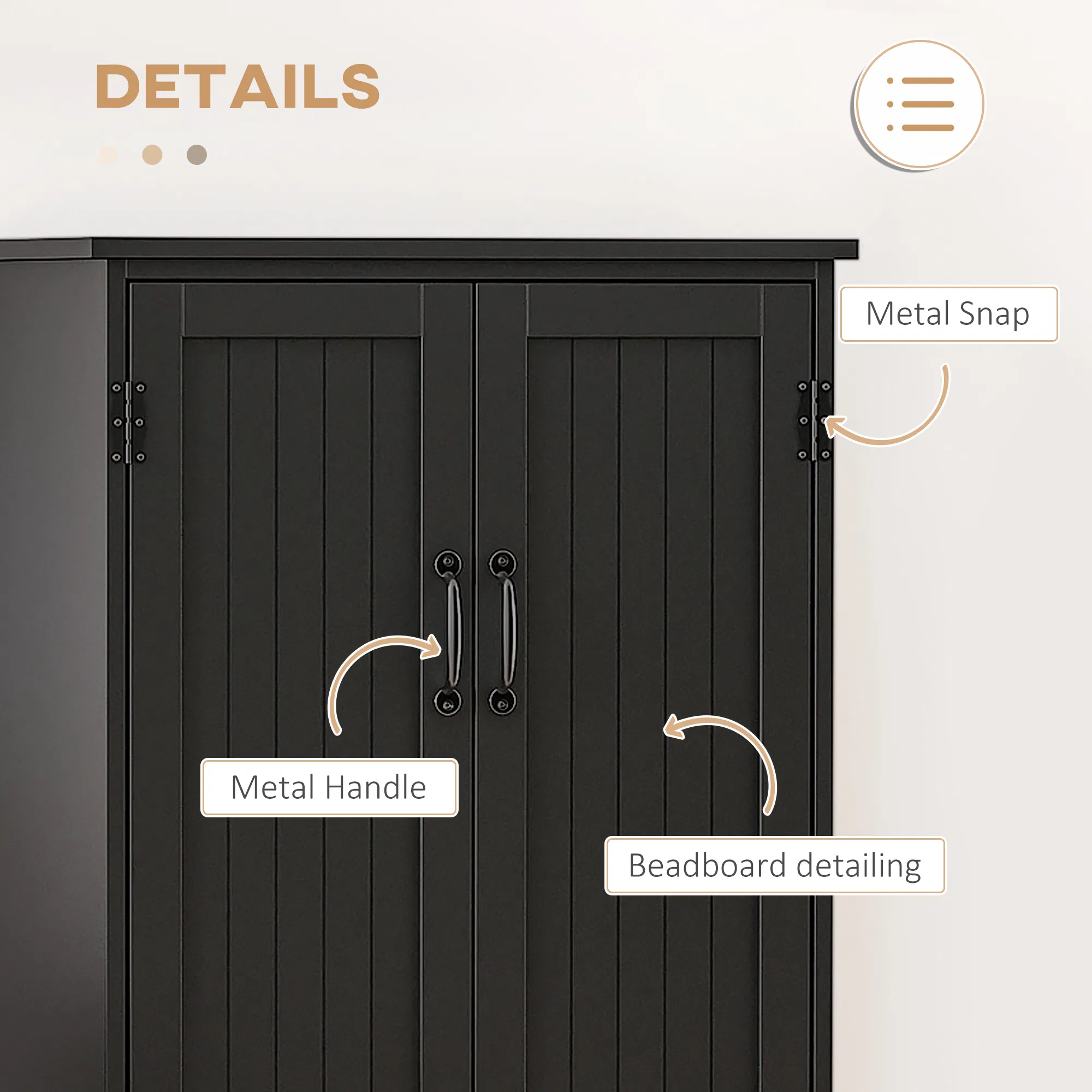 48" 4-Door Storage Cabinet Multi-Storey Large Space Pantry with Adjustable Shelves Black photo 6