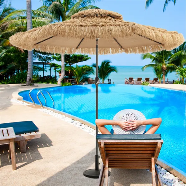 9 Foot Portable Beach Umbrella with Led Lights. photo 3