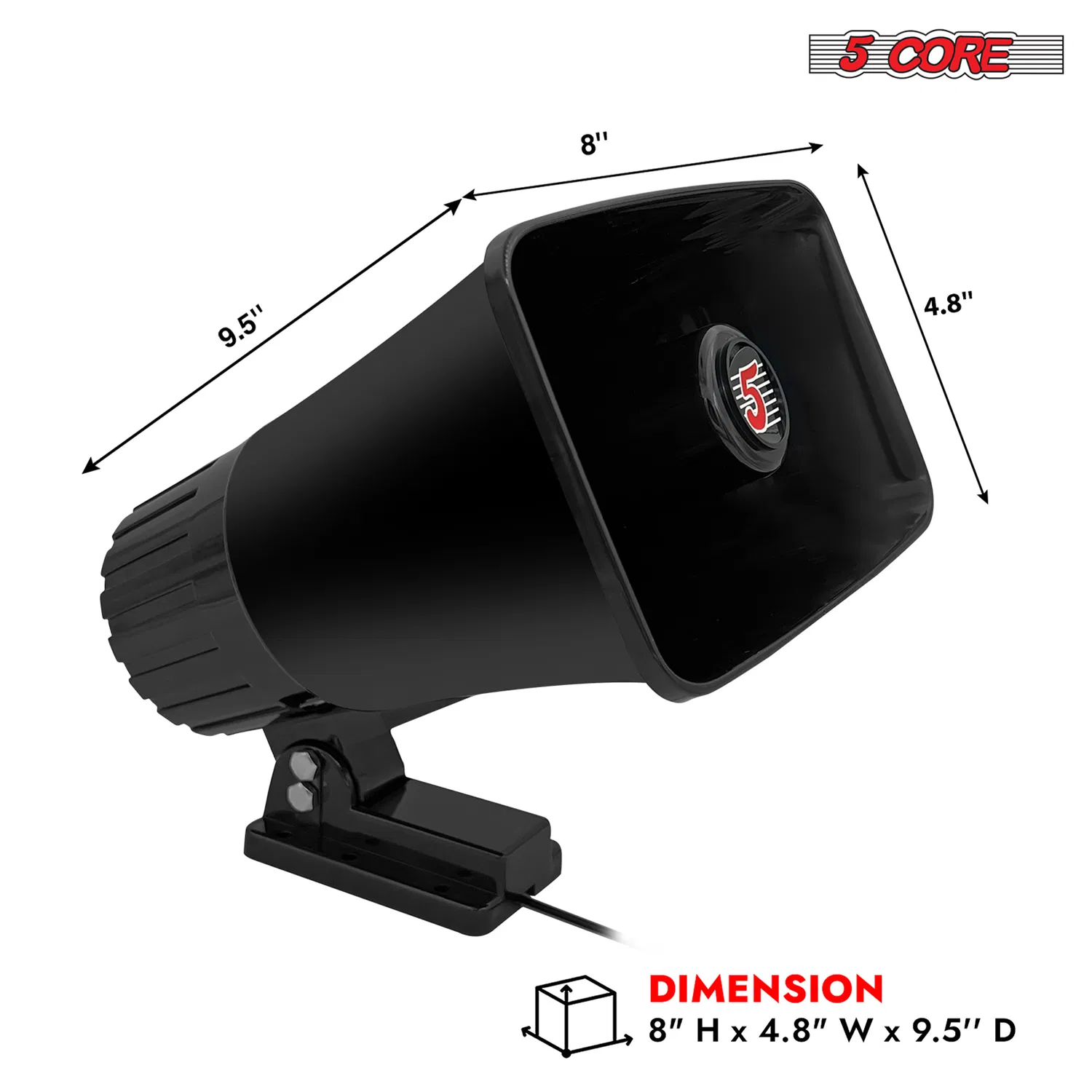 5 Core PA Horn 250W Loud Speaker 4 Pcs 8 Inch Bull Horn Loud Audio 8Ohm All Weather Indoor Outdoor Use photo 4
