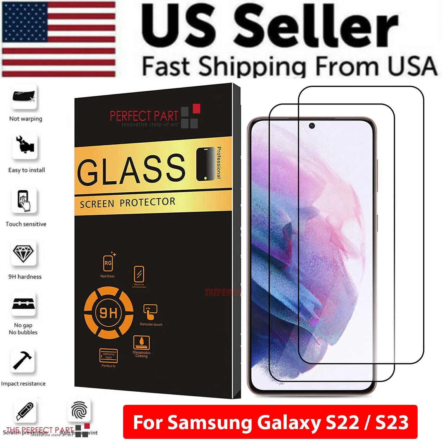 1-3 PACK For Samsung Galaxy S22 S23 PLUS ULTRA Tempered Glass Screen Protector photo 1
