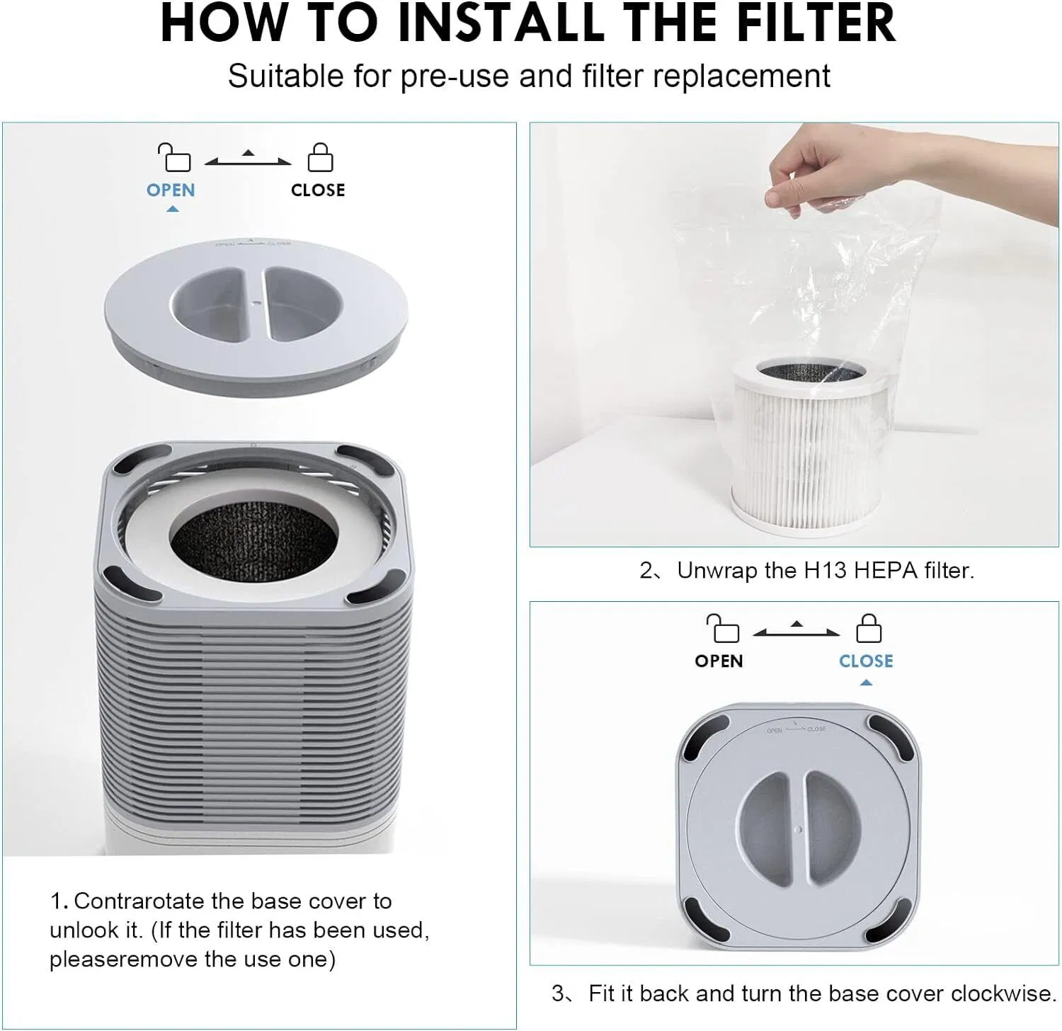 2Pack Air Purifier A1 Replacement Filter H13 True HEPA Air Cleaner Filter(Ships from FBA warehouse, prohibited by Amazon) photo 4