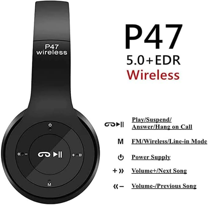 Wireless Bluetooth 5.0 Headphones Headset Over-Ear FM Radio MIC Foldable TF Card photo 4