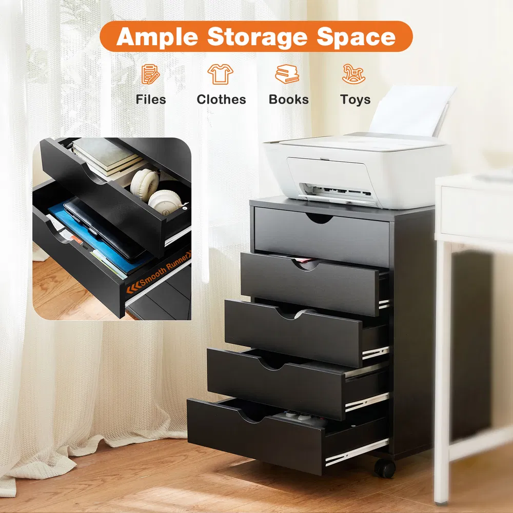 Storage Cabinet Dressers with Wheels Mobile Organizer Drawers for Office, Bedroom, Home photo 7