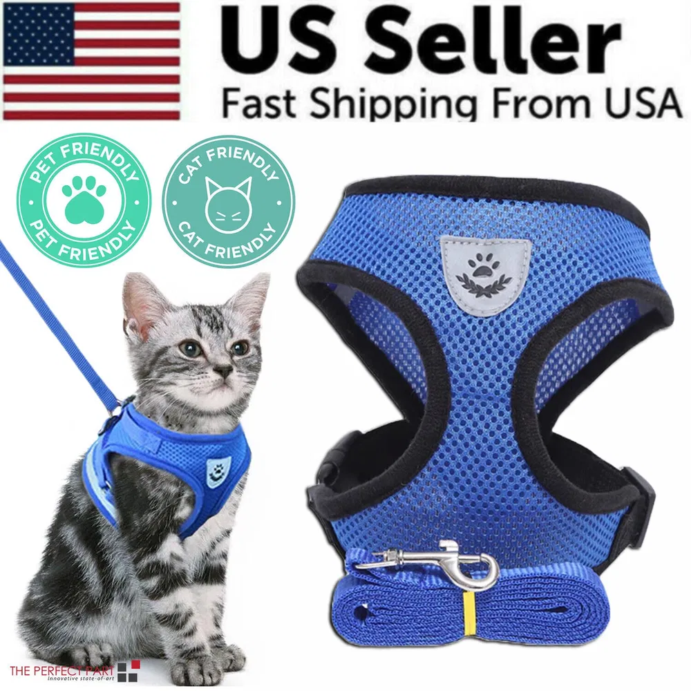 Cat Dog Pet Harness Adjustable Control Vest Dogs Reflective S M L XL Leash photo 7
