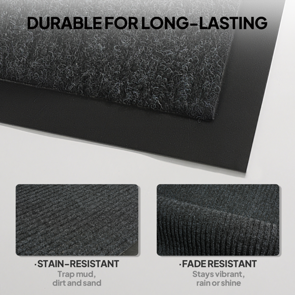 1PC Dark Gray PVC Composite Commercial Entrance Mat, 90x150x0.7cm, Extra-Long Heavy-Duty Floor Protection photo 4