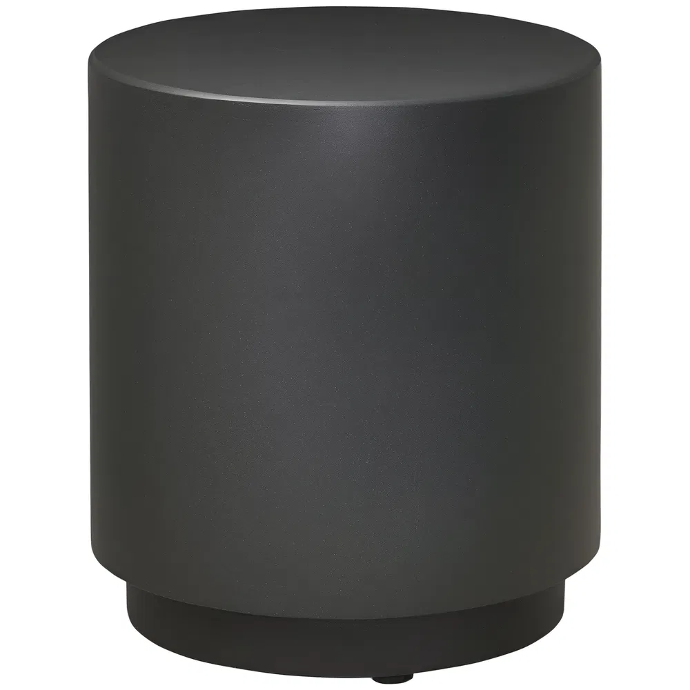 Terrazzo Finish Side Table, 17" Round End Table for Indoor and Outdoor, Charcoal Grey photo 2