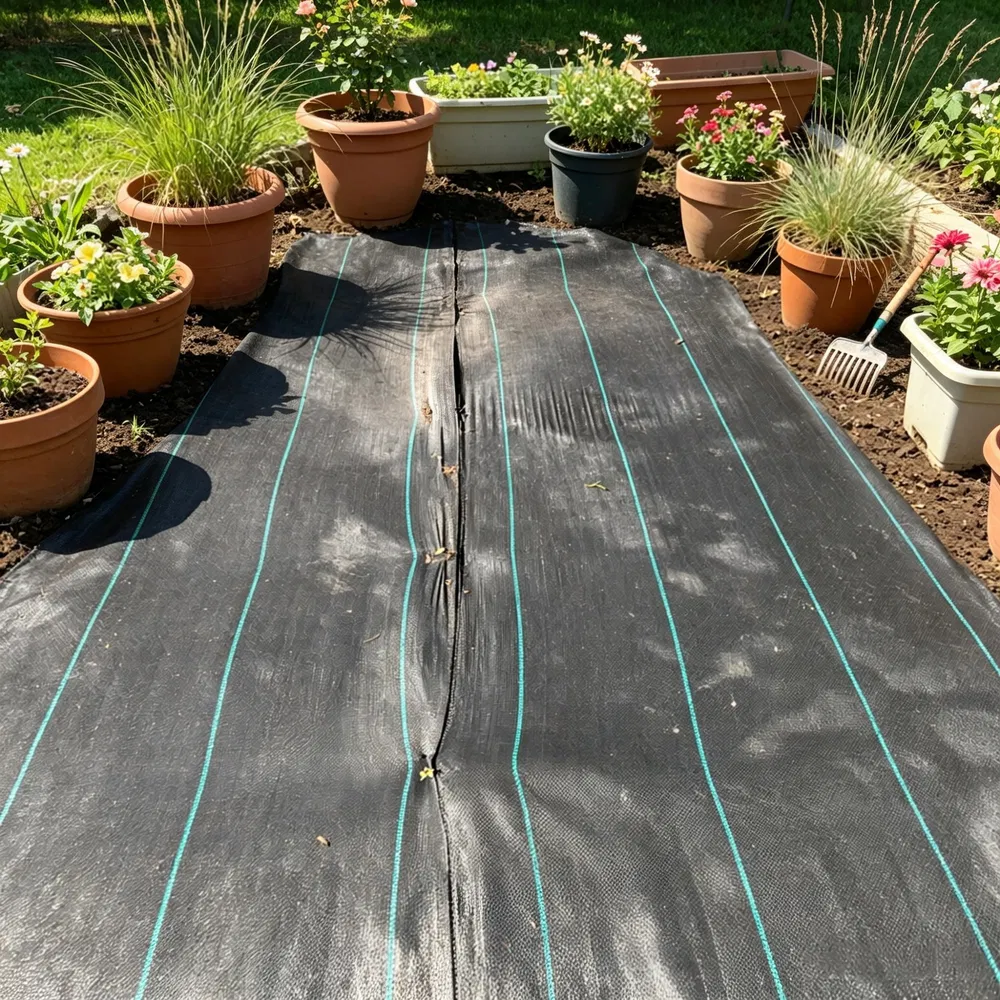 4 x 100FT Weed Barrier Landscape Fabric, Heavy Duty Woven PP Weed Control Fabric, Geotextile Ground Cover for Garden, Driveway & Landscaping, Black photo 7