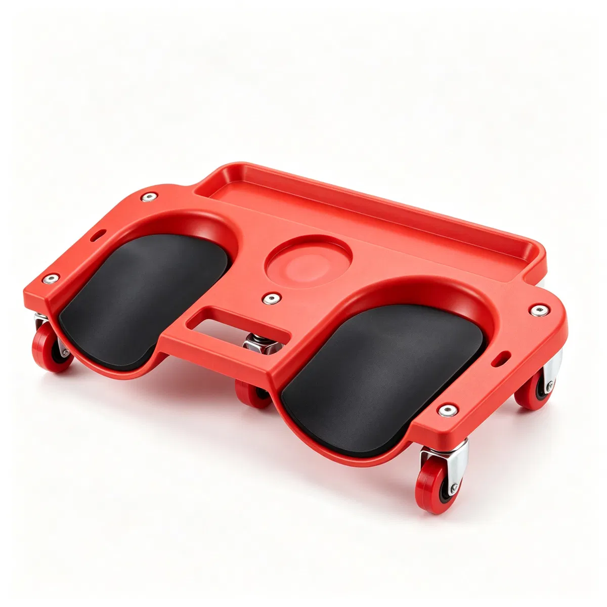 Red Rolling Knee Creeper with EVA Foam Cushioned Pads, 300 LBS Capacity Garage Knee Dolly with Magnetic & Long Tool Tray for Auto Repair Flooring Gardening Work photo 2