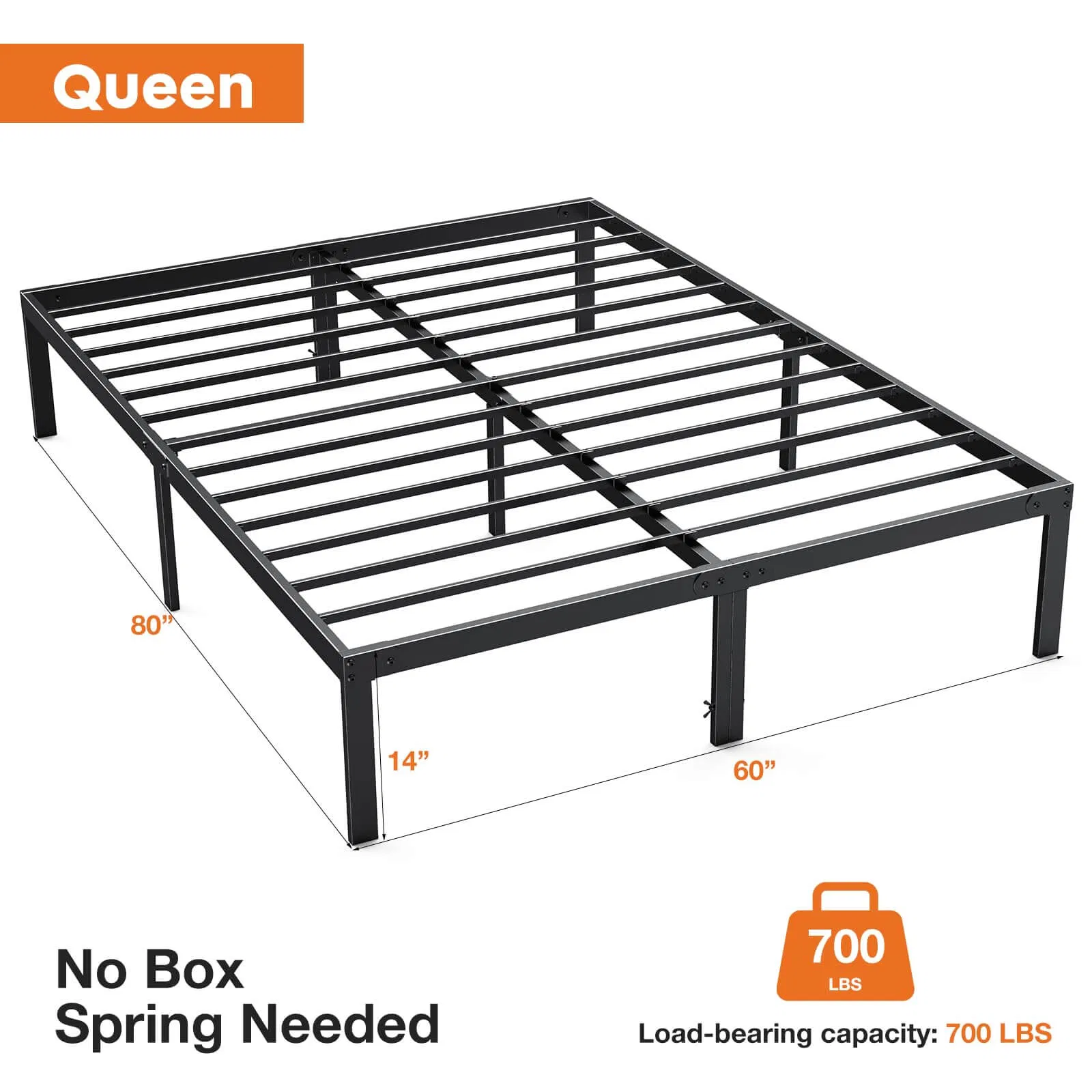 Heavy Duty Metal Bed Frame with Sturdy Steel Slat Support, No Box Spring Needed photo 1