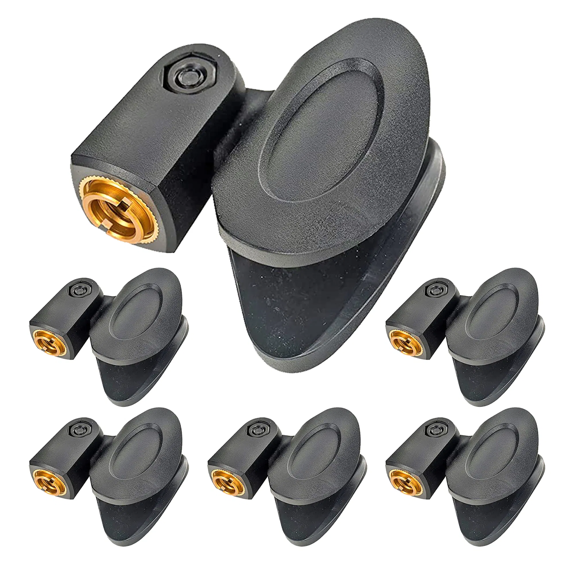 5 Core Microphone Clips for all Handheld Transmitters Universal Adjustable Mic Clips with 5/8" Male to 3/8" Female Screw Adapter Suitable for Handheld Microphones 6-Pack photo 1