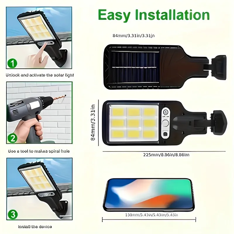 Multi-functional wall lamp, with high-color-rendering LED light source, soft and eye-friendly light, solar charging, adjustable brightness and angle photo 4