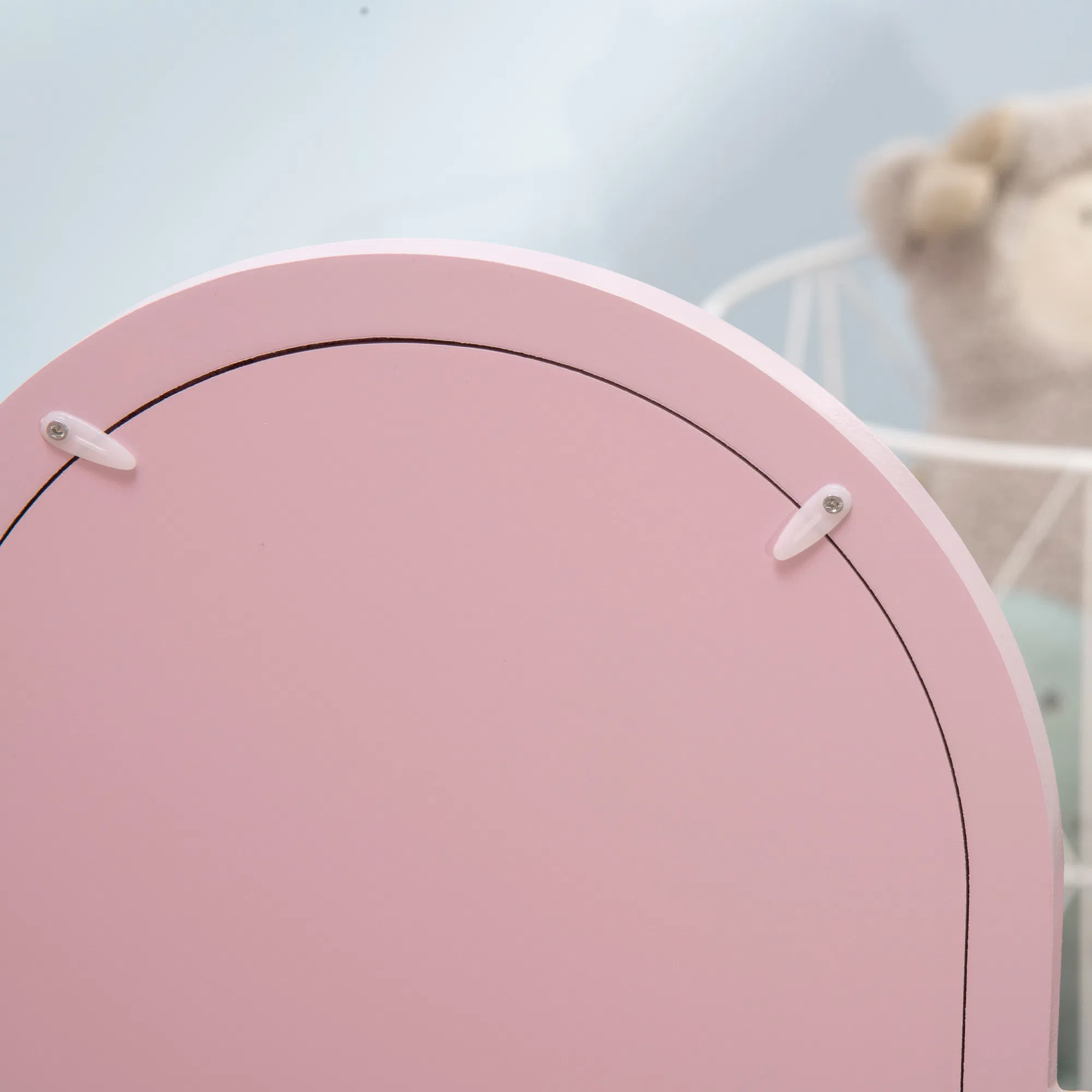 Kids Dressing Table and Chair Set, Girls Dressing Set, Makeup Desk with Drawer for 3-6 Years Old Kids, Pink photo 5
