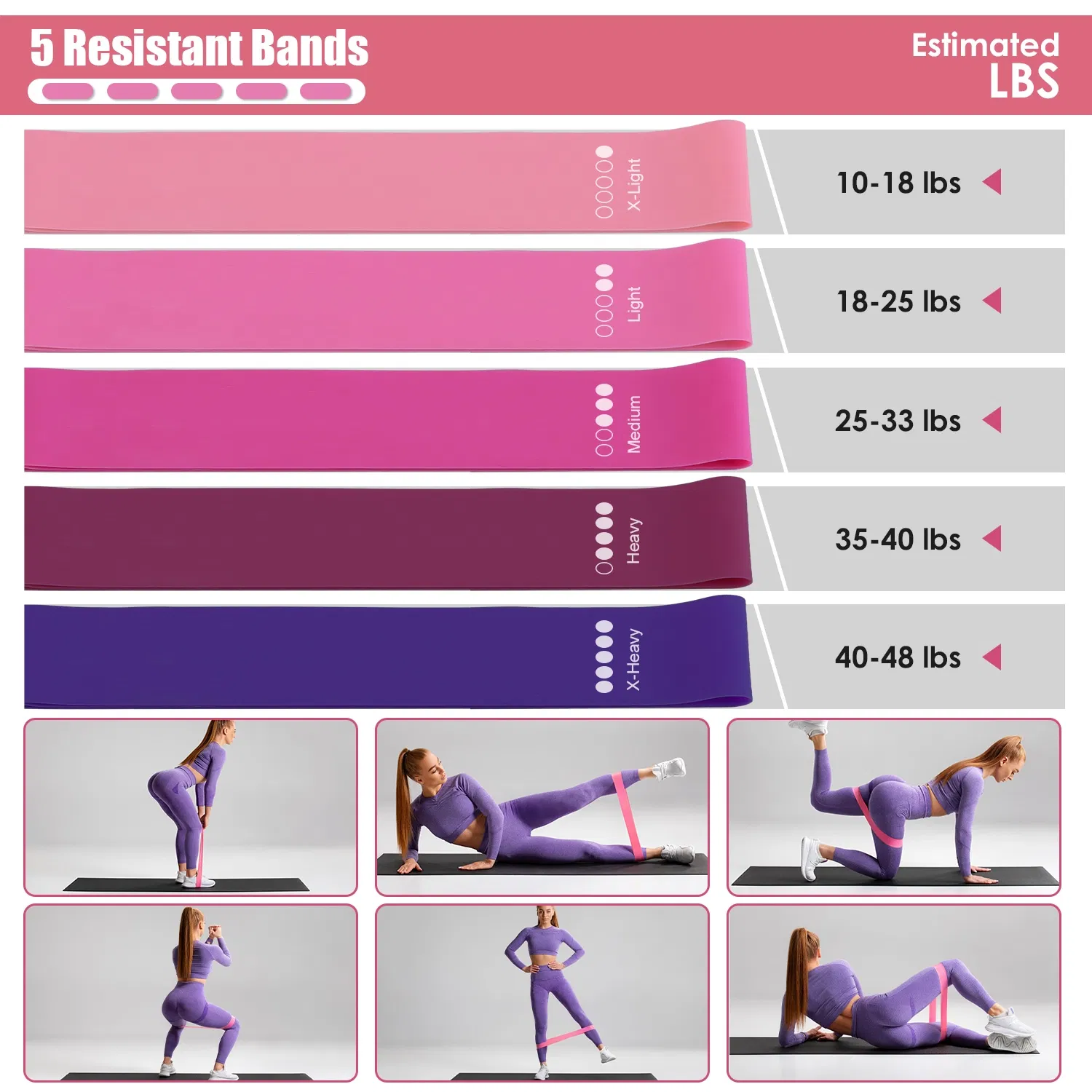 14Pcs Pilates Ring Set with Resistance Bands Yoga Ball Non-Slip Socks, All-in-One Home Gym Equipment for Core Arm Back Training, Portable for Travel photo 8