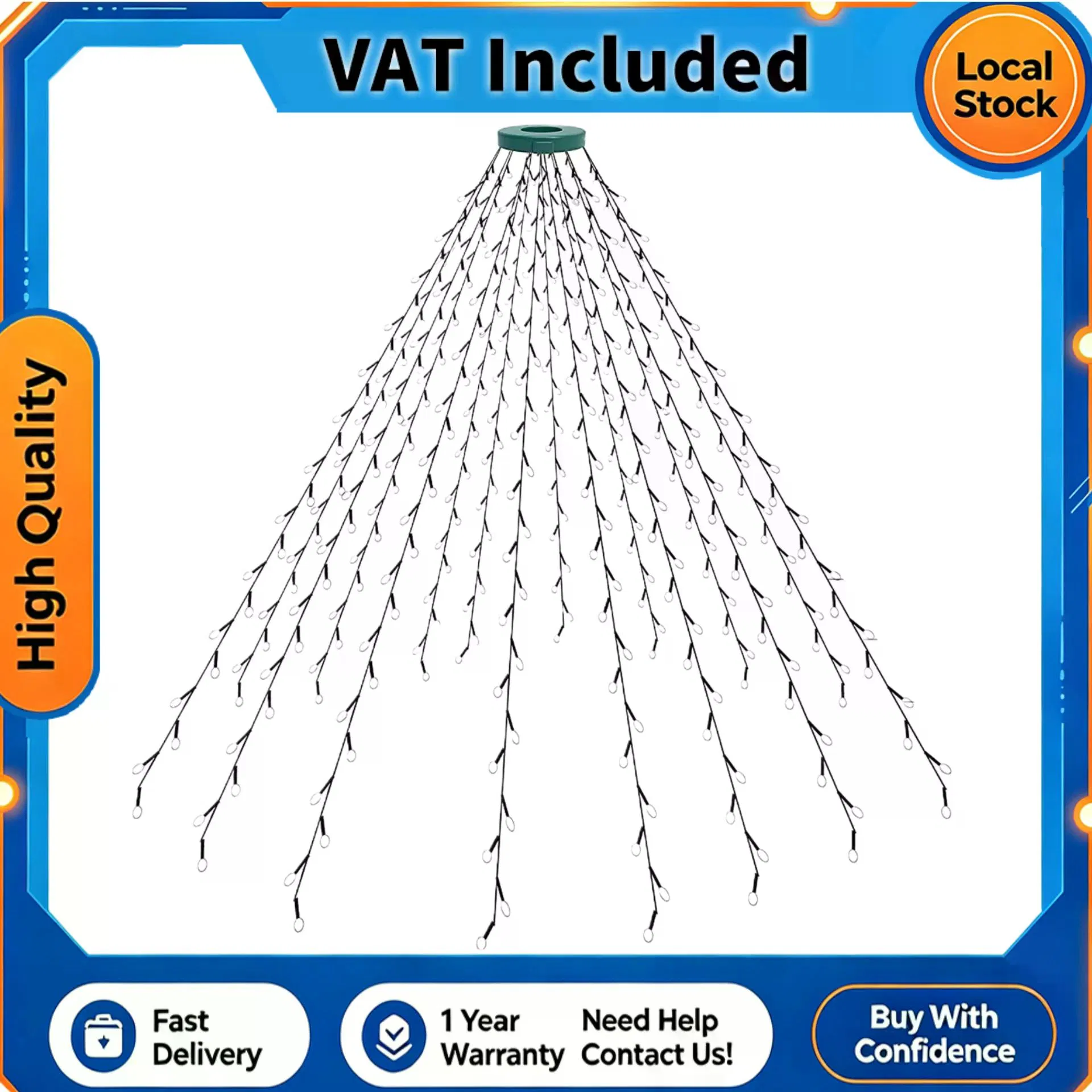 400 LED Christmas Icicle Lights Warm White Multicolor IP44 Waterproof 220V Plug In Fairy Curtain Lights for Xmas Tree Yard Garden Holiday Decoration photo 1