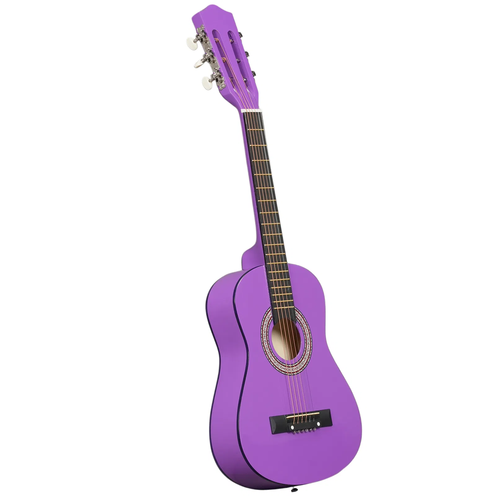 Purple 30-inch Round Acoustic Guitar with Picks, Strings, Capo, Case, Tuner, and Strap photo 5