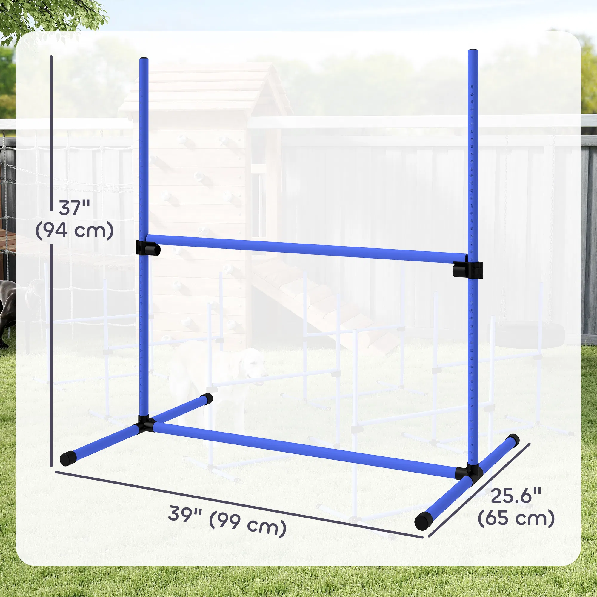 Set of 6 Dog Agility Training Equipment Adjustable Jump Bar Pet Exercise Kit with Carrying Bag (Blue) photo 5