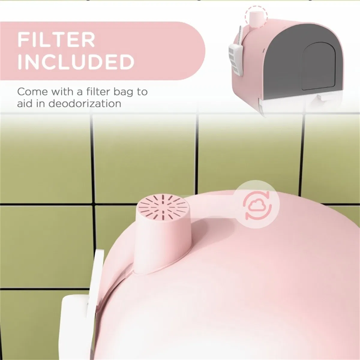 Fully Enclosed Cat Litter Box/Cat Litter Box photo 5