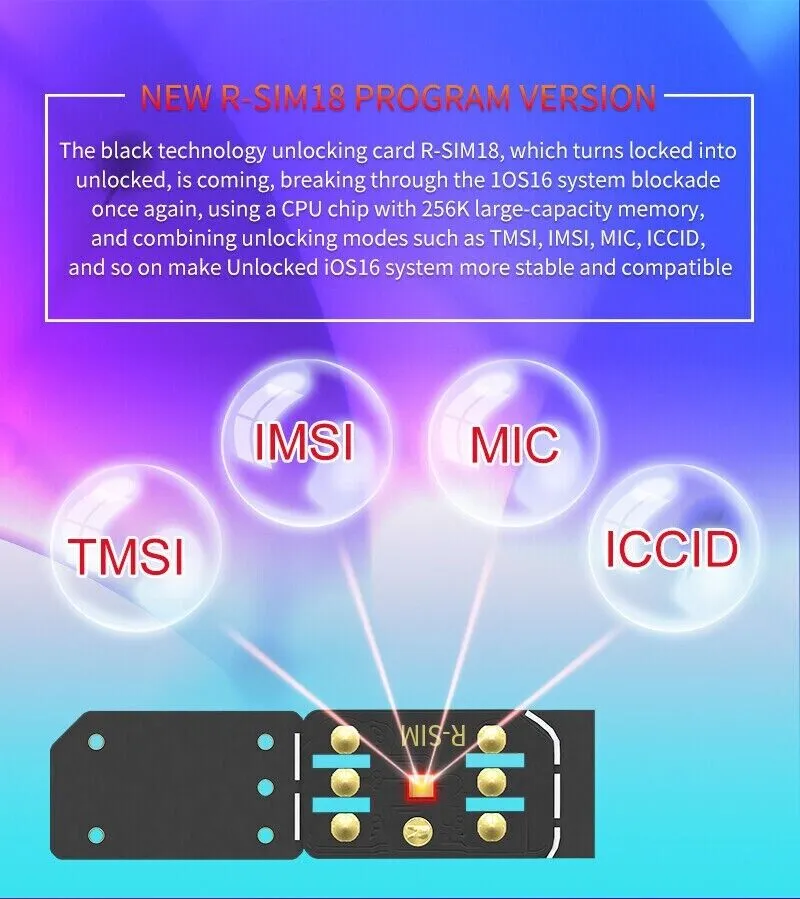 R-SIM18 RSIM 18 Nano Unlock Card For iPhone 14 Plus 13 12 11 Pro Max X XR iOS 16 photo 7
