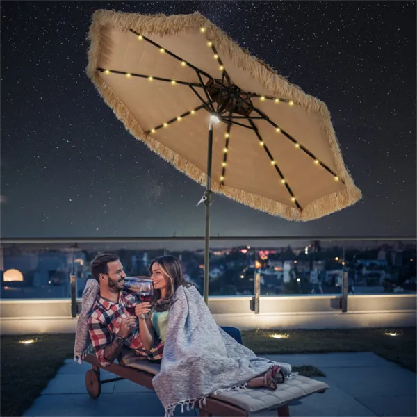 9 Foot Portable Beach Umbrella with Led Lights. photo 8