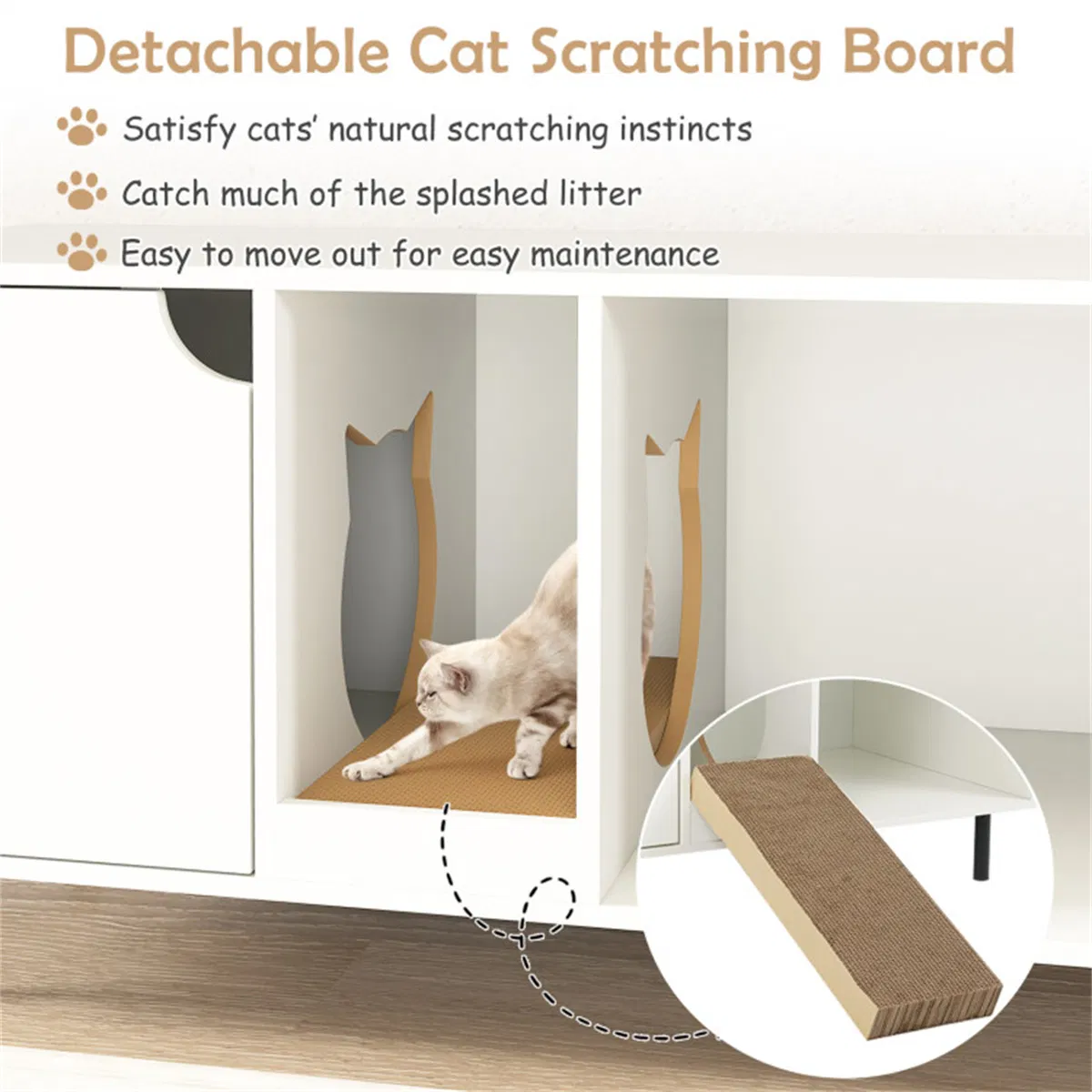 White Cat Litter Box Enclosure photo 4