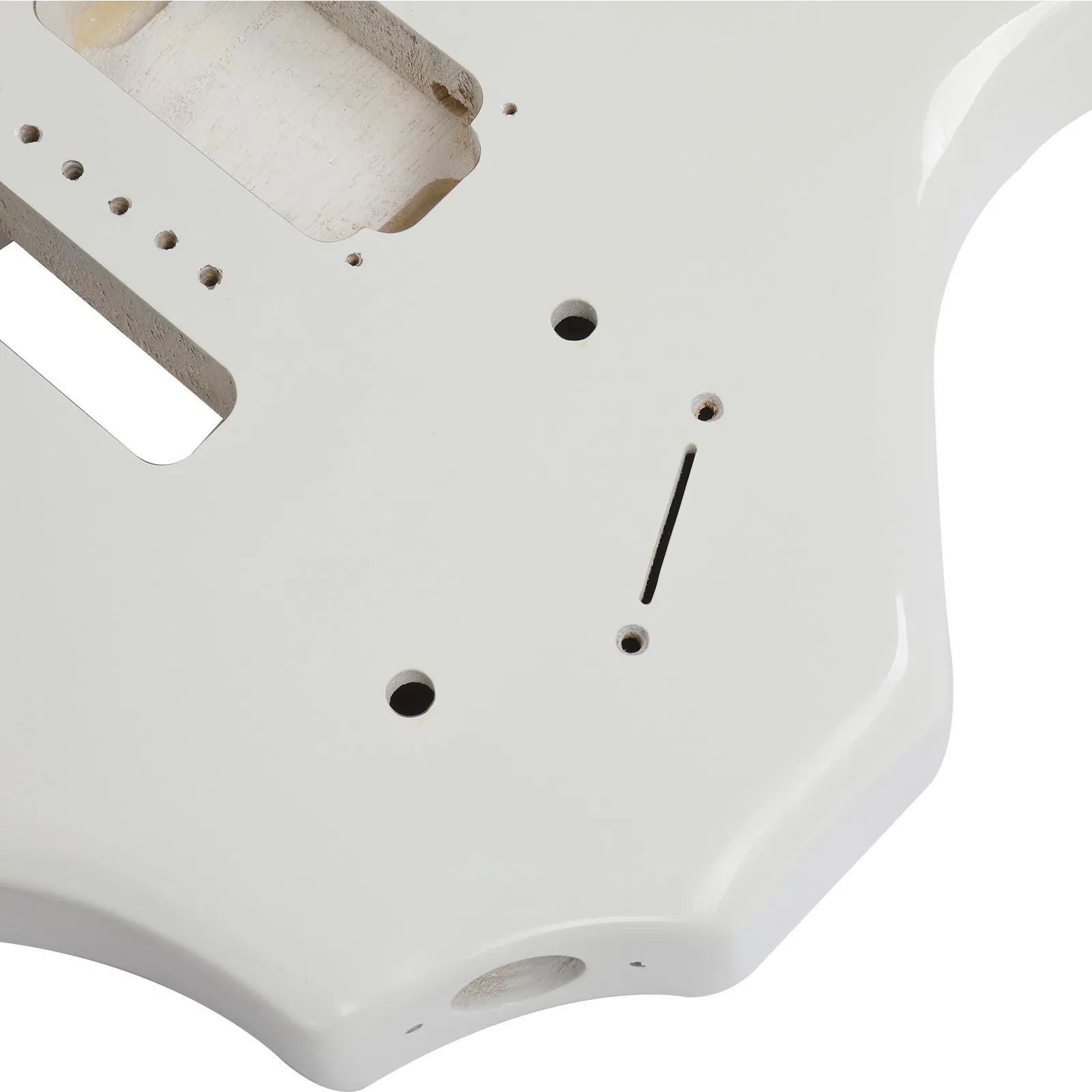 DIY 6 String Flame Shaped Style HSH Electric Guitar Kits with Mahogany Body, Maple Neck and Accessories White photo 2
