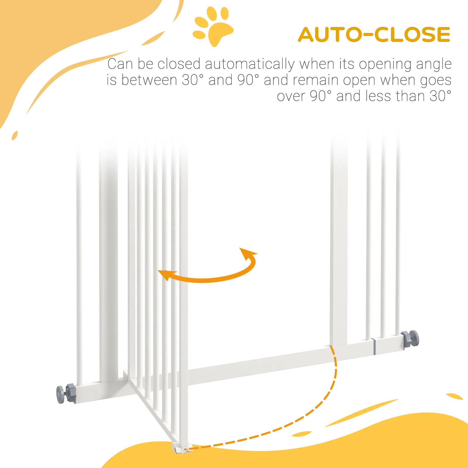 Extra Tall Dog Gate with Door, Pressure Fit, Auto Close, Double Locking for Doorways Hallways Stairs, 29"-34", White photo 4