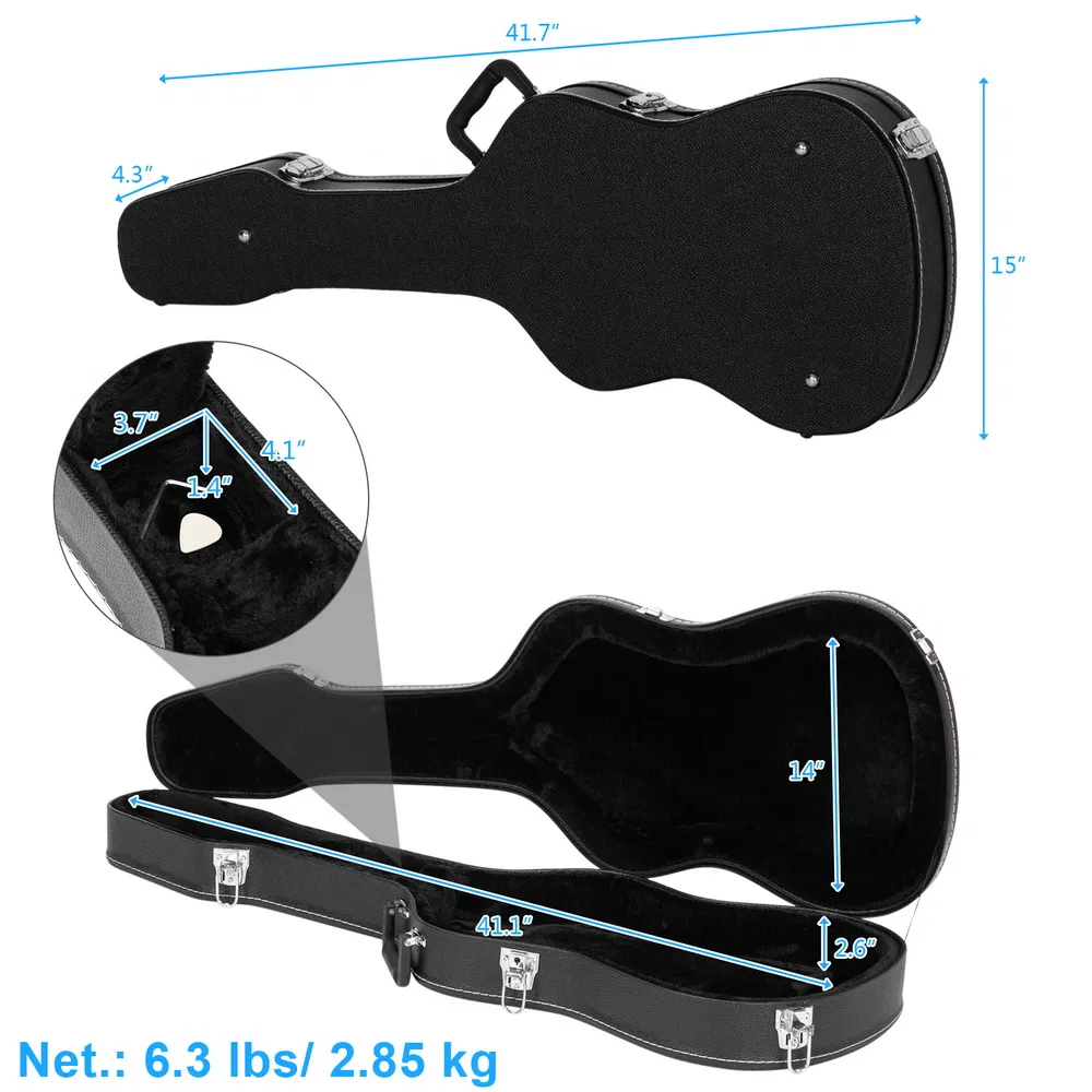 [Replace 13924990 Don't sell on Amazon]Hard-Shell Electric Guitar Case Flat Surface Black suit for GST, GTL photo 3