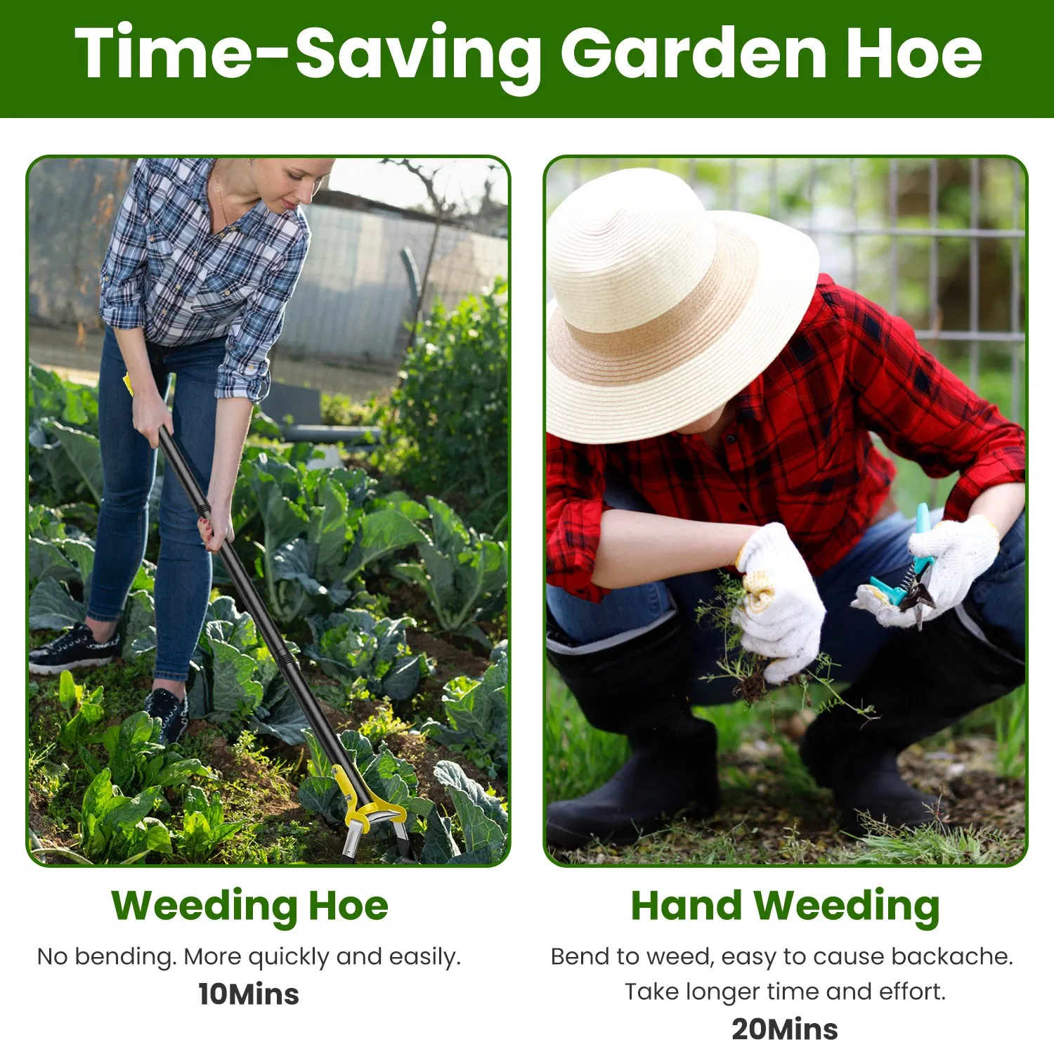46.06in Adjustable Garden Hoe Handheld Stirrup Hula Hoe Scuffle Loop Hoe Gardening Weeder Cultivator Weeding Rake for Weeding/Loosening Soil photo 6