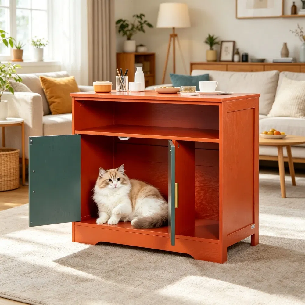 Wooden Cat Box Cabinet photo 3