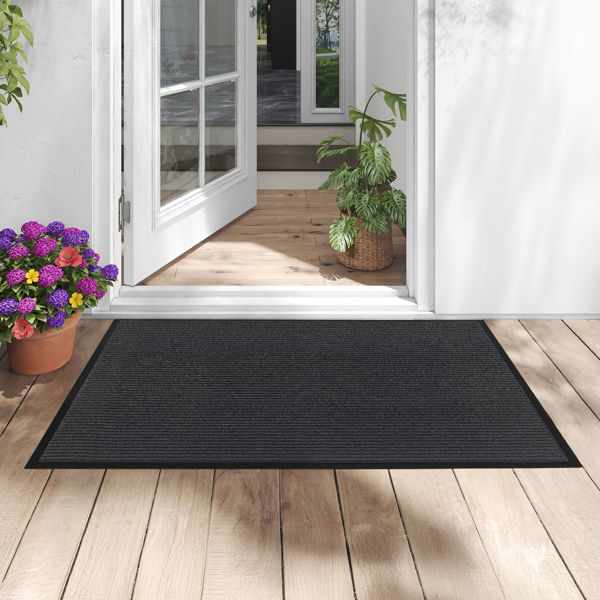 1PC Dark Gray PVC Composite Commercial Entrance Mat, 90x150x0.7cm, Extra-Long Heavy-Duty Floor Protection photo 8