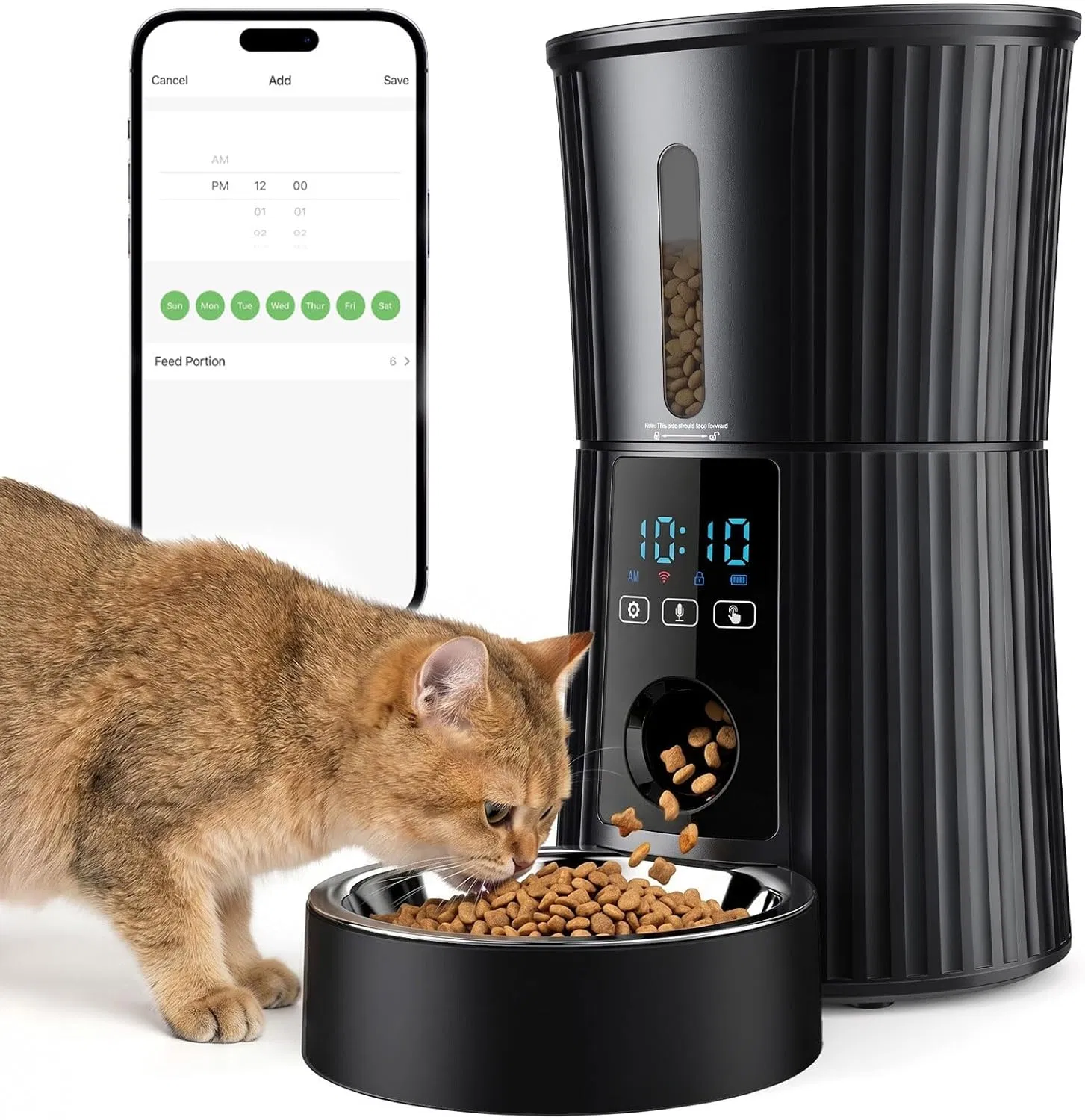 Intelligent feeder, equipped with WiFi application control function, a 4-liter capacity intelligent pet food dispenser specifically for cats and dog photo 1
