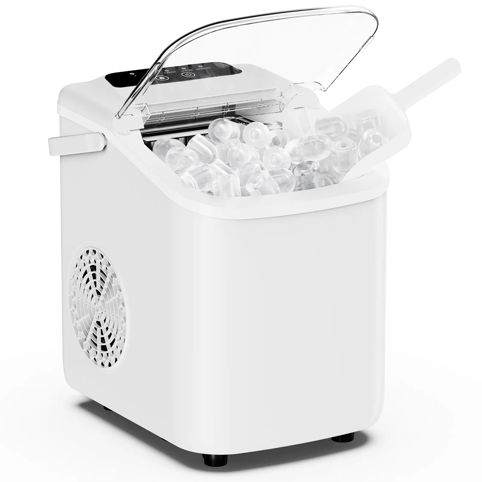 Desktop ice maker, with movable handle, can produce 9 ice balls in 6 to 8 minutes, equipped with a basket and a spoon photo 1