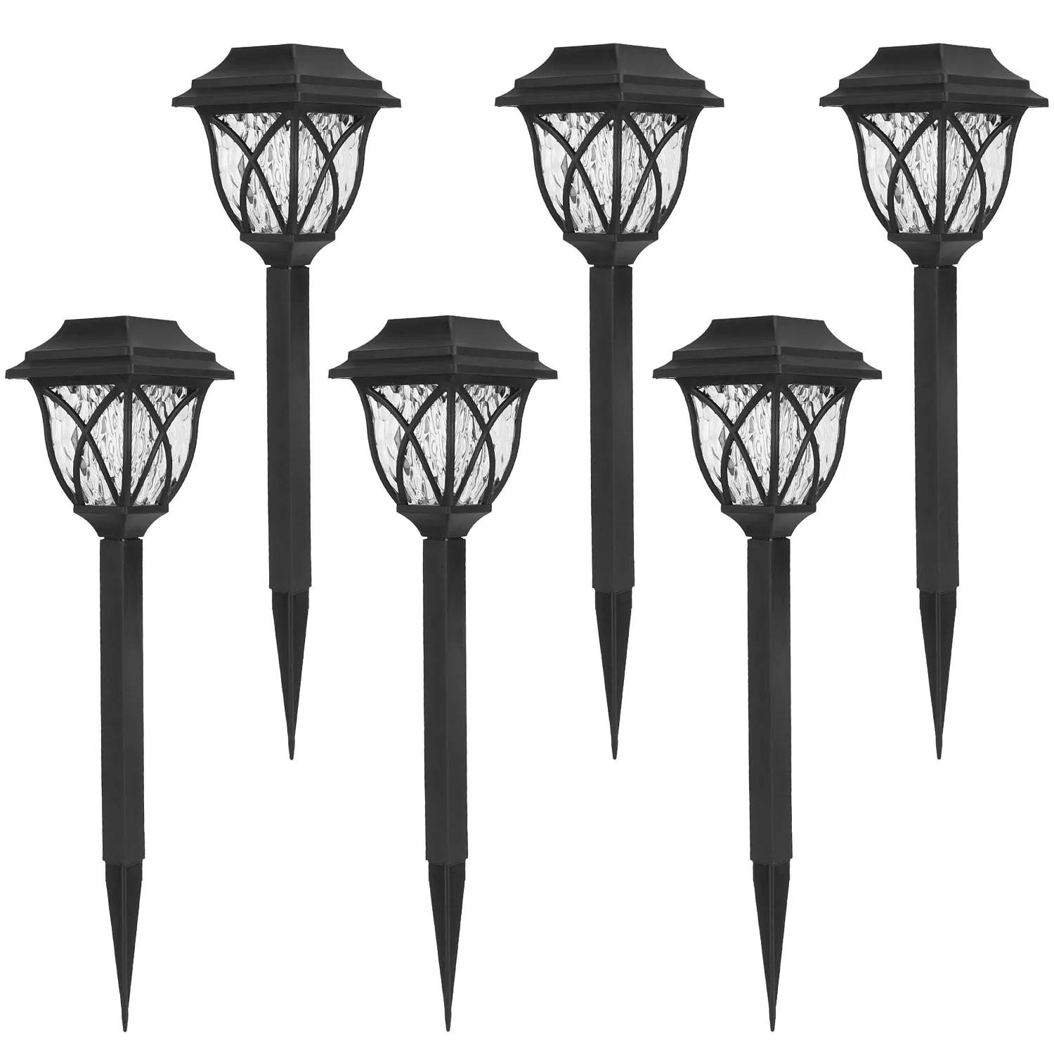 6Pack Solar Powered Stake Light Outdoor Decorative Landscape Lamp IP45 Waterproof Auto On Off Outdoor Light for Pathway Garden Yard Patio photo 3