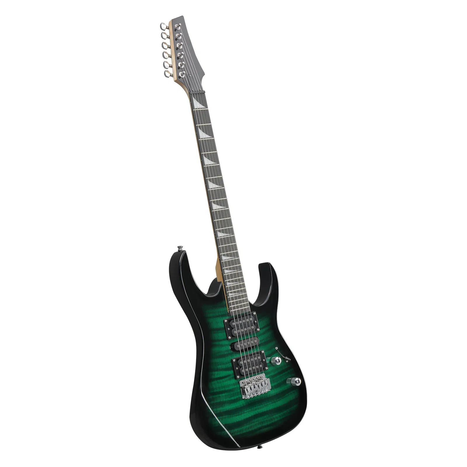 170 Model 39in Electric Guitar HSH Pickups Black complete starter kit suit for Hard Rock Tiger-striped Green photo 4