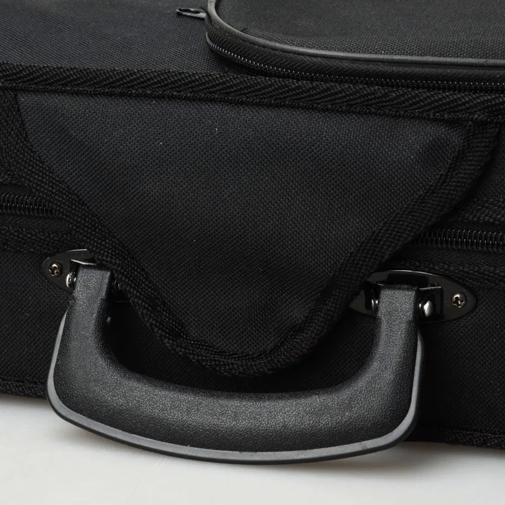 Durable Cloth Fluff Triangle Shape Case with Beige Lining for 4/4 Violin Black photo 4