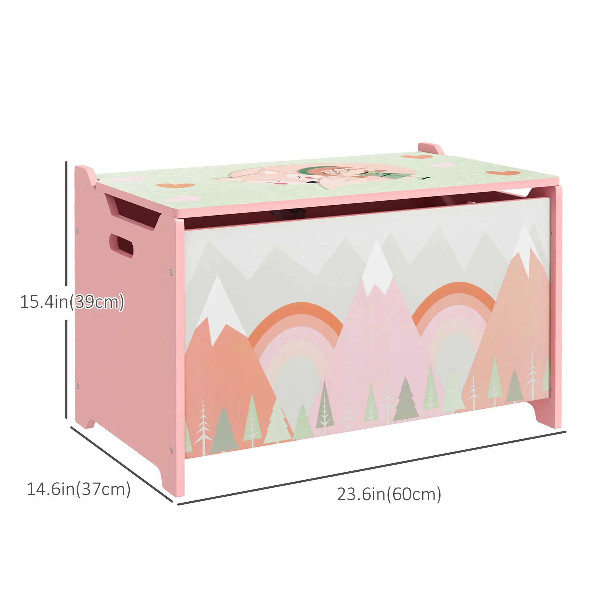 Toy Box with Lid, Toy Chest Storage Organizer for Bedroom with Safety Hinge, Pink photo 6
