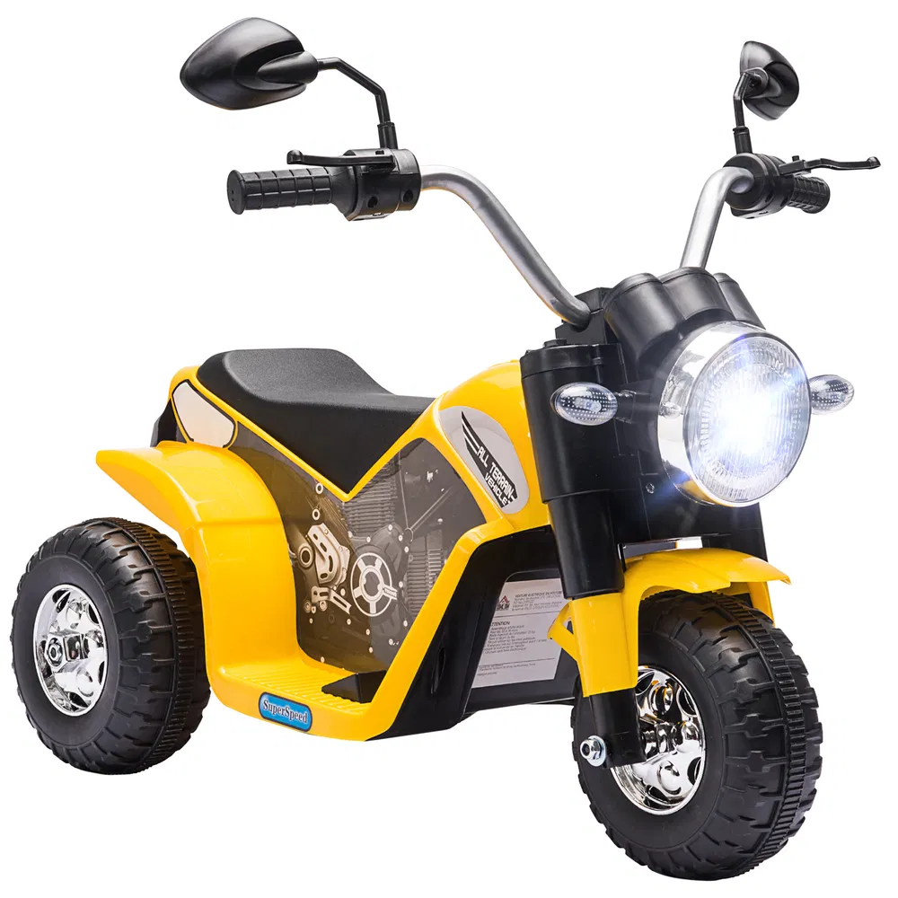 Kids Electric Motorcycle 6V Battery Powered Ride-On Dirt Bike 3-Wheels Motorbike Yellow photo 7