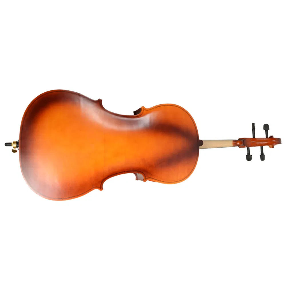 4/4 Acoustic Cello Case Bow Rosin Wood Color photo 7