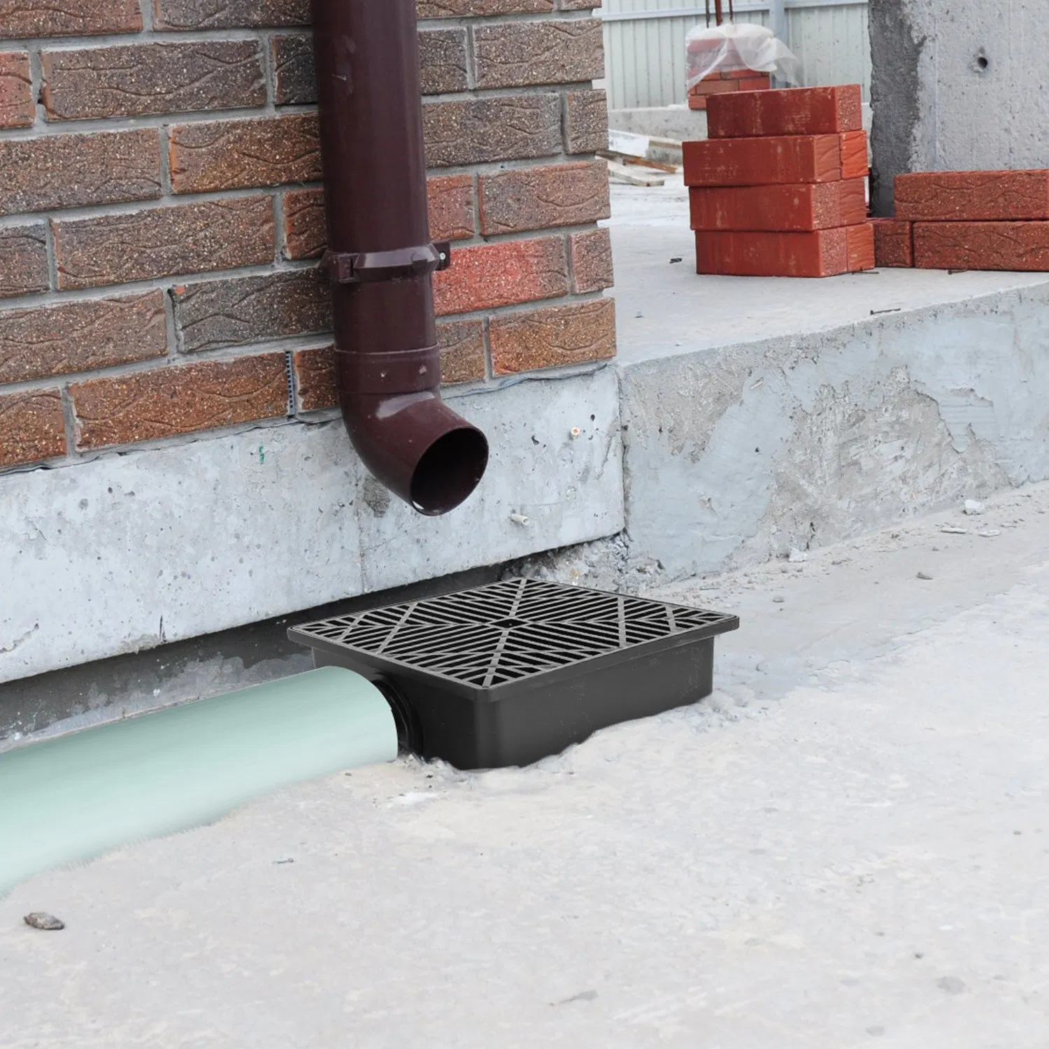 2Pcs Gutter Downspout Extension Low Profile No Deep Digging Catch Basin Downspout Extender with 4.9FT Flexible Extendable Hose For House Foundation Protection photo 2