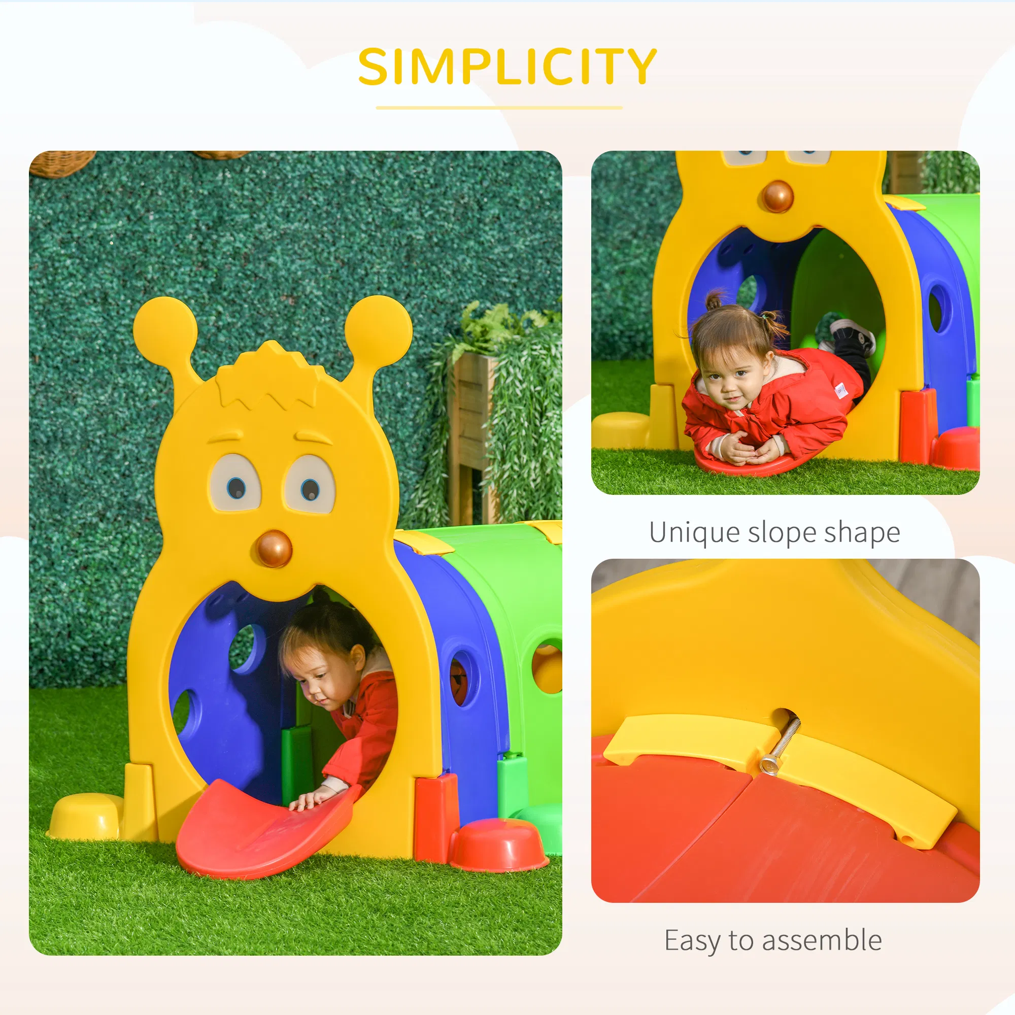 Lion Design Tunnel for Kids to Crawl Through, for 3-6 Years, Multicoloured photo 2