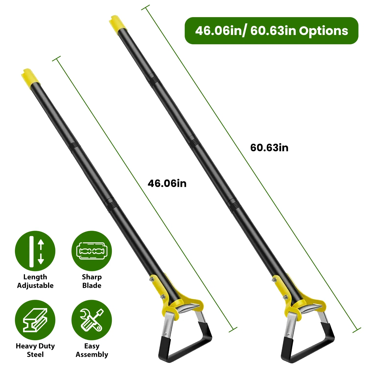 46.06in Adjustable Garden Hoe Handheld Stirrup Hula Hoe Scuffle Loop Hoe Gardening Weeder Cultivator Weeding Rake for Weeding/Loosening Soil photo 4