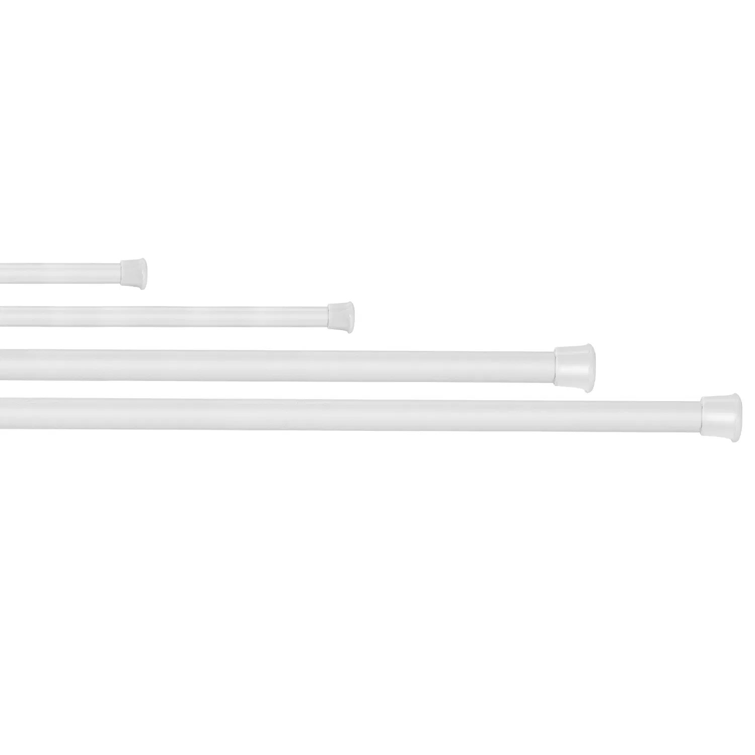 Tension Curtain Rod Spring Load Adjustable Curtain Pole Heavy-Duty Steel 4 Sizes for Bathroom Wardrobe Kitchen Balcony 50cm photo 6