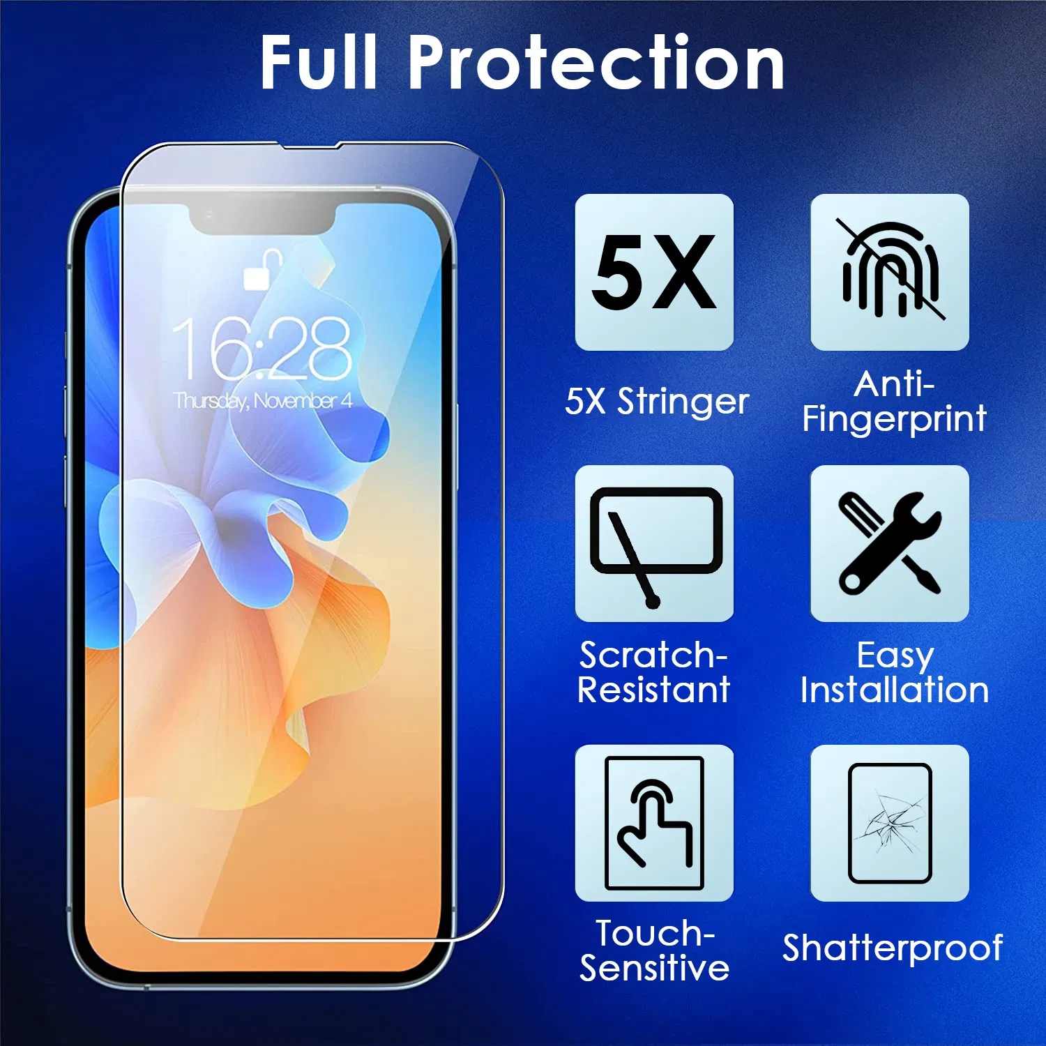 2Pcs HD Clear Screen Protectors Tempered Glass Film Full Coverage Screen Protector photo 6